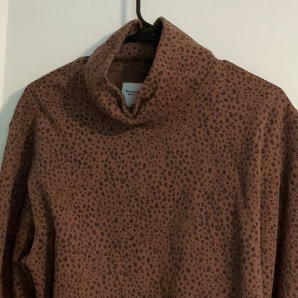 Abercrombie & Fitch Animal Print Soft Collection Mock Neck Sweatshirt